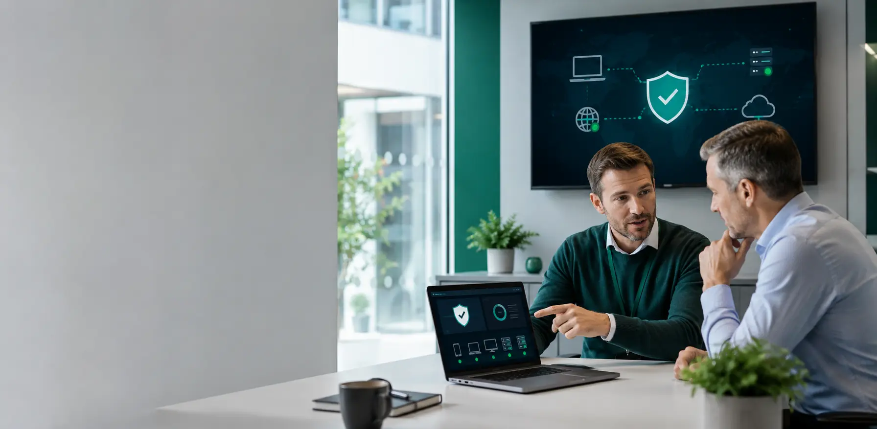 IT security professional reviewing business device protection